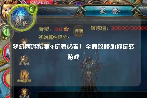 梦幻西游私服SF玩家必看！全面攻略助你玩转游戏