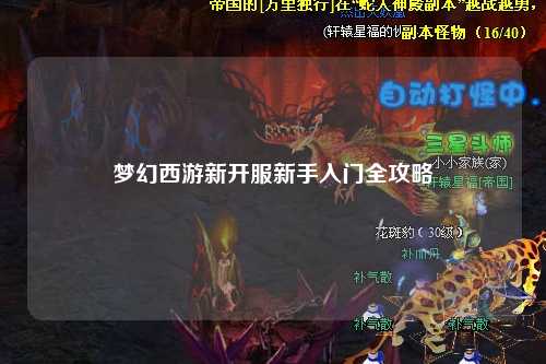 梦幻西游新开服新手入门全攻略