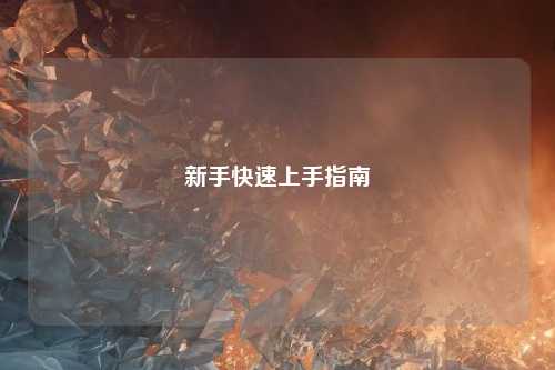 新手快速上手指南